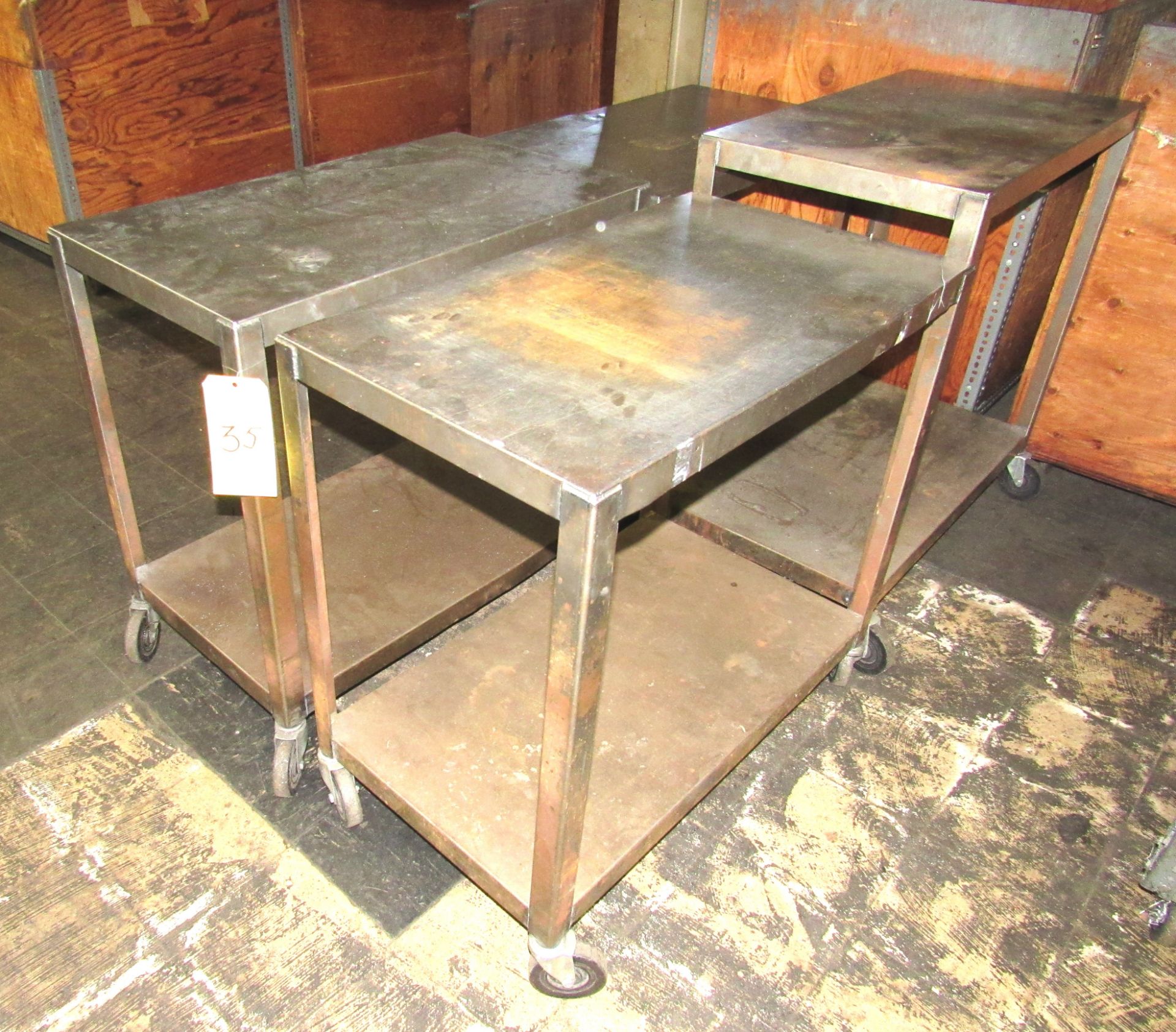 (3) 18" x 32" x 30"H Portable Steel Tables