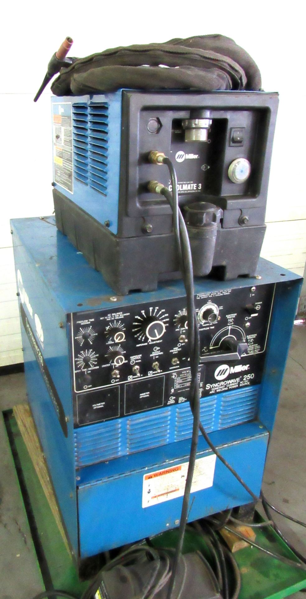 Miller Syncrowave CC 250 AC/DC 250 Amp Welder-S/N KD461937, Miller Coolmate-3 Radiator, Tig Gun, - Image 3 of 3