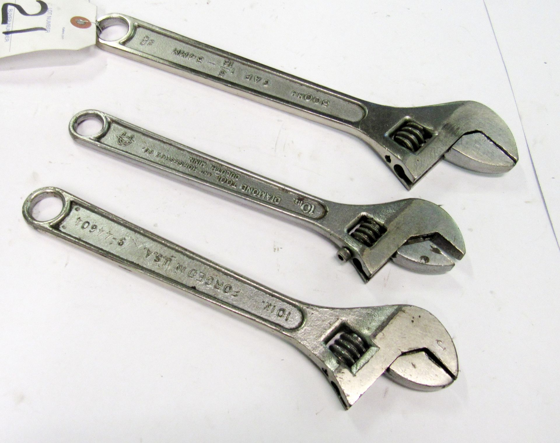 10" & (3) 8" Adjustable Wrenches