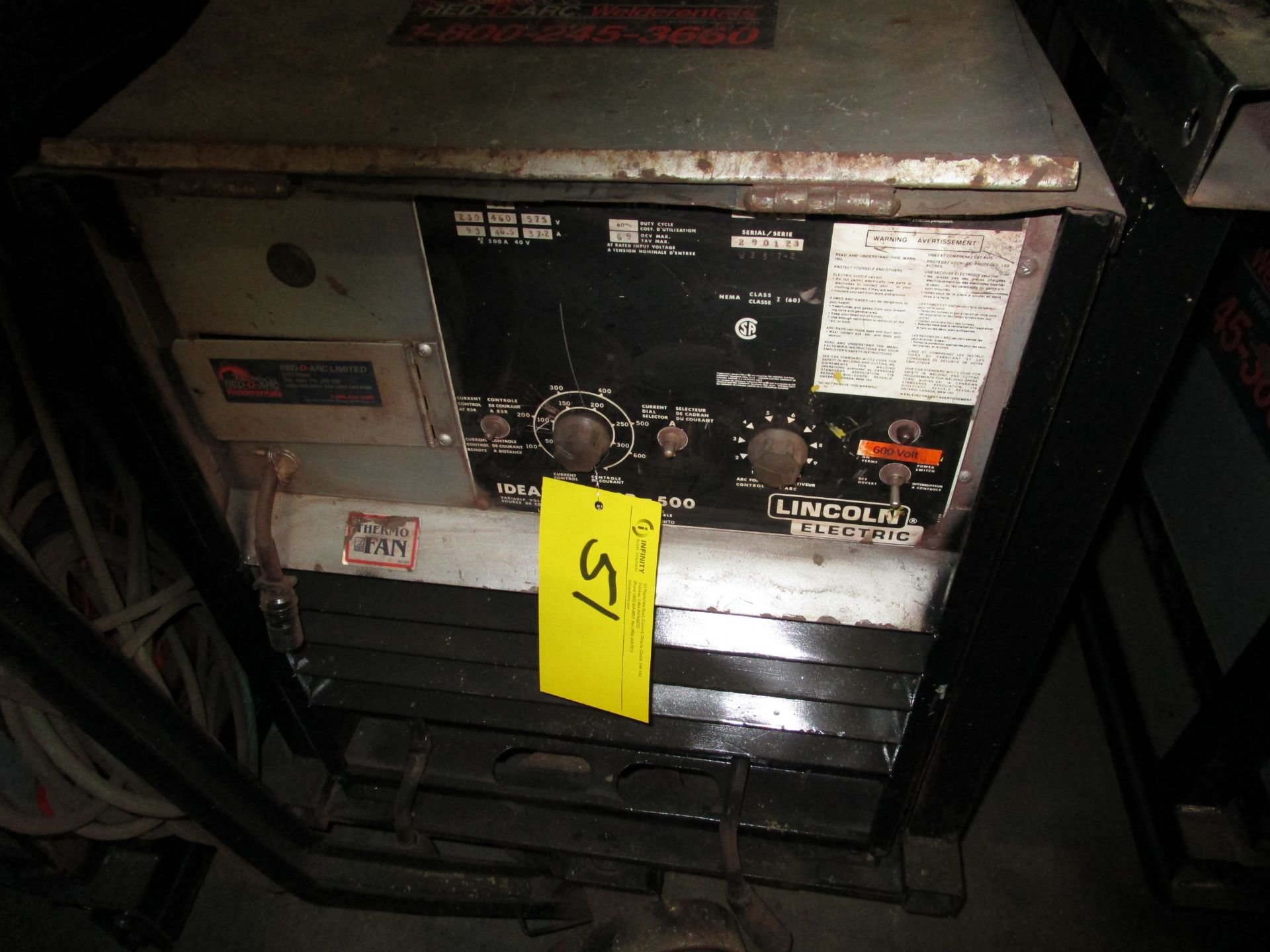 RED-D-ARC  R3R. 500 AMP WELDER  SN- 290123