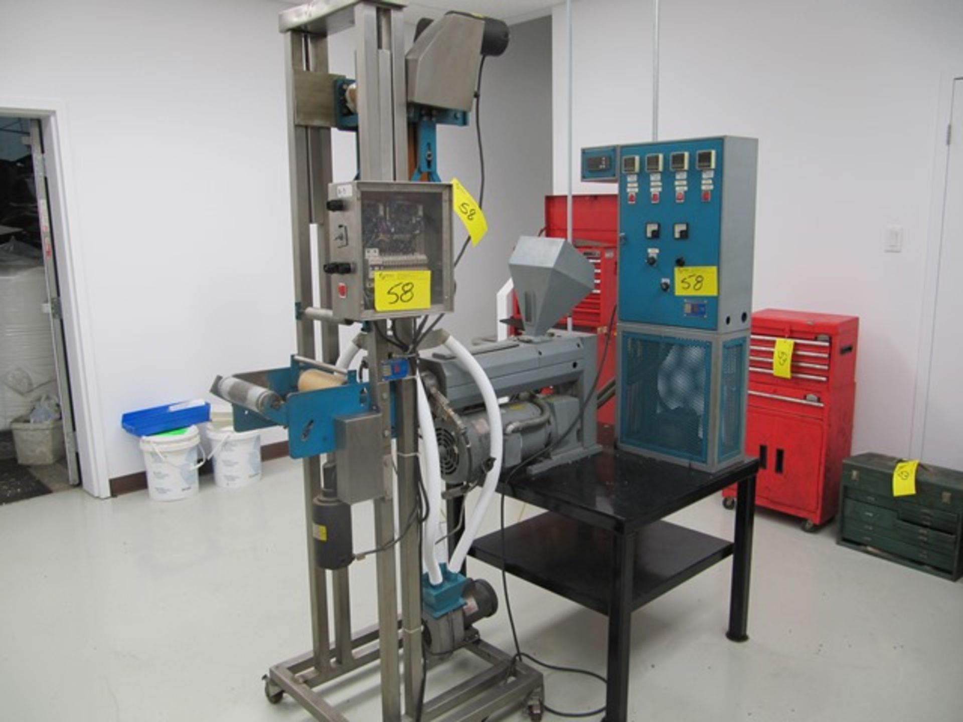 BEUTELSPACHER TP-200 LAB TYPE BLOW FILM EXTURSION LINE W/CONTROLS, ETC.  S/N:  130500   (