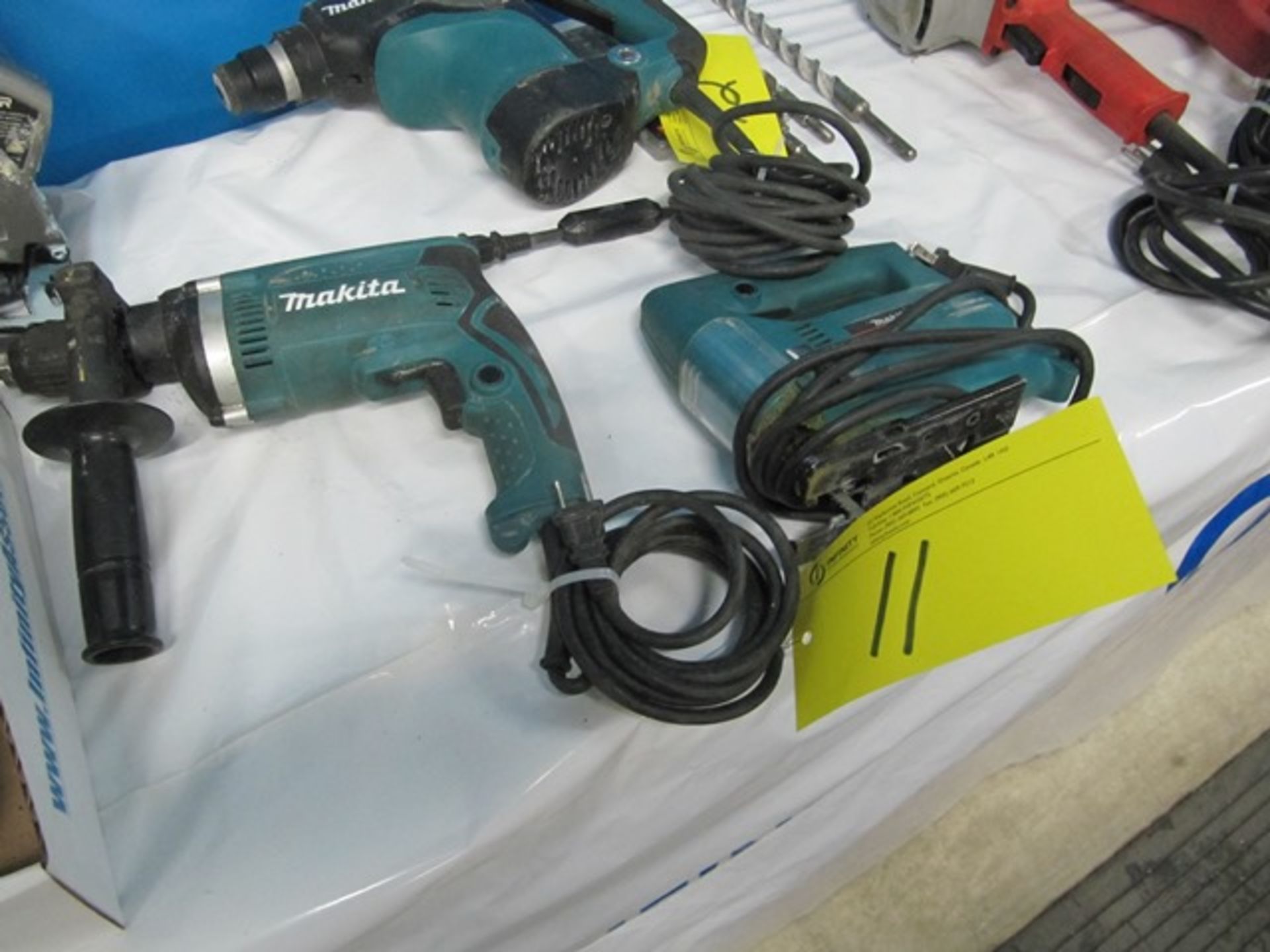 LOT 2 ASST. MAKITA HP1631 HAMMER DRILL, 4324 JIG SAW    (ST. DAMIEN)