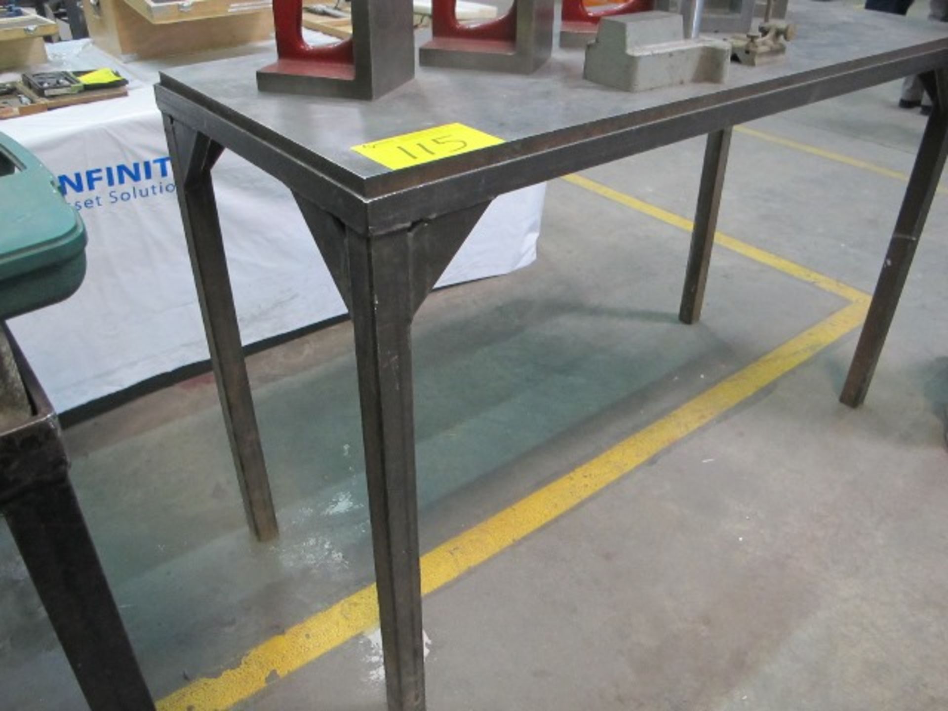 STEEL PLATE TABLE, 60" X 24" X 2"