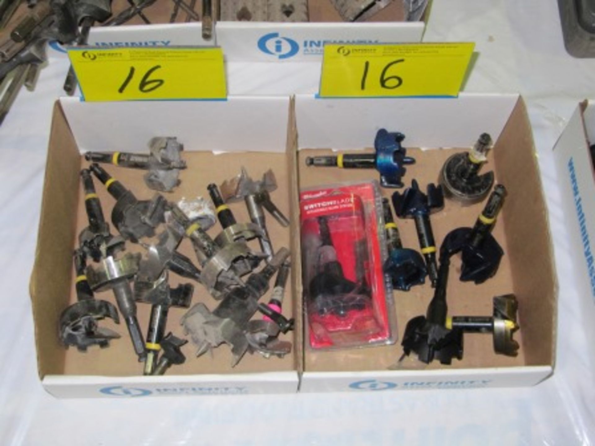 LOT ASST. DEWALT, MILWAUKEE WOOD BITS, ETC. (2 BOXES)