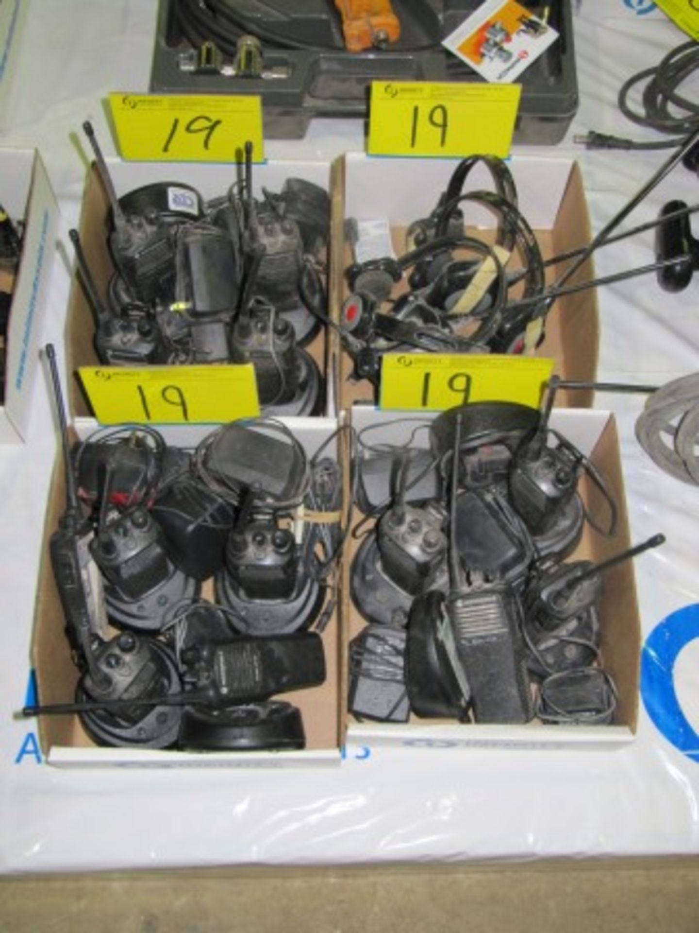 LOT ASST. MOTOROLA RADIUS CP150 2-WAY RADIO'S, ETC. (4 BOXES)