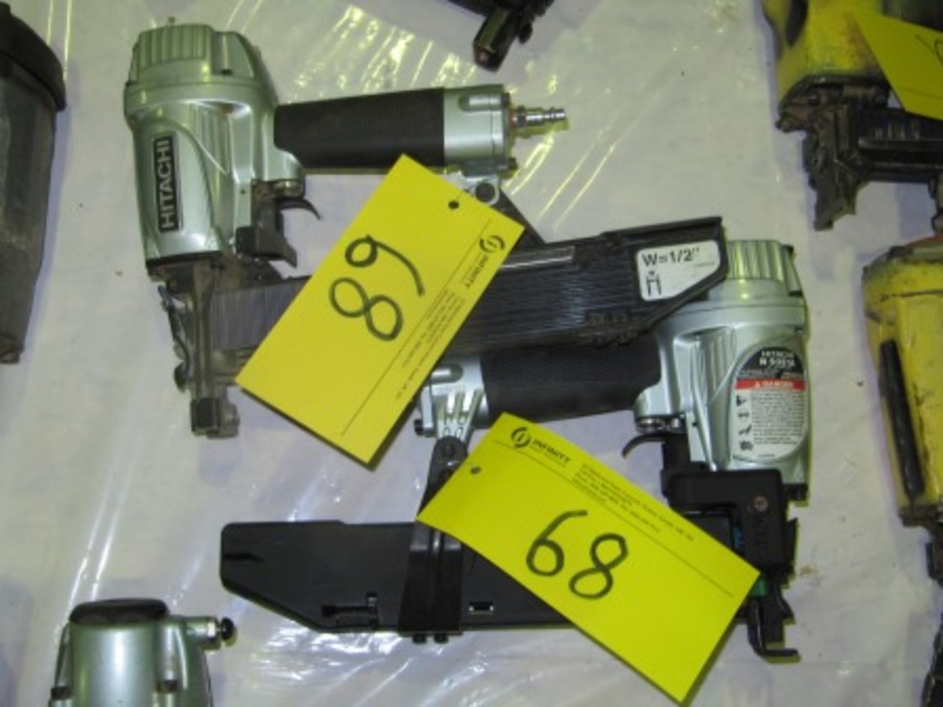 ASST. HITACHI N5021A, N5010A 2" PNEU STAPLERS, ETC.