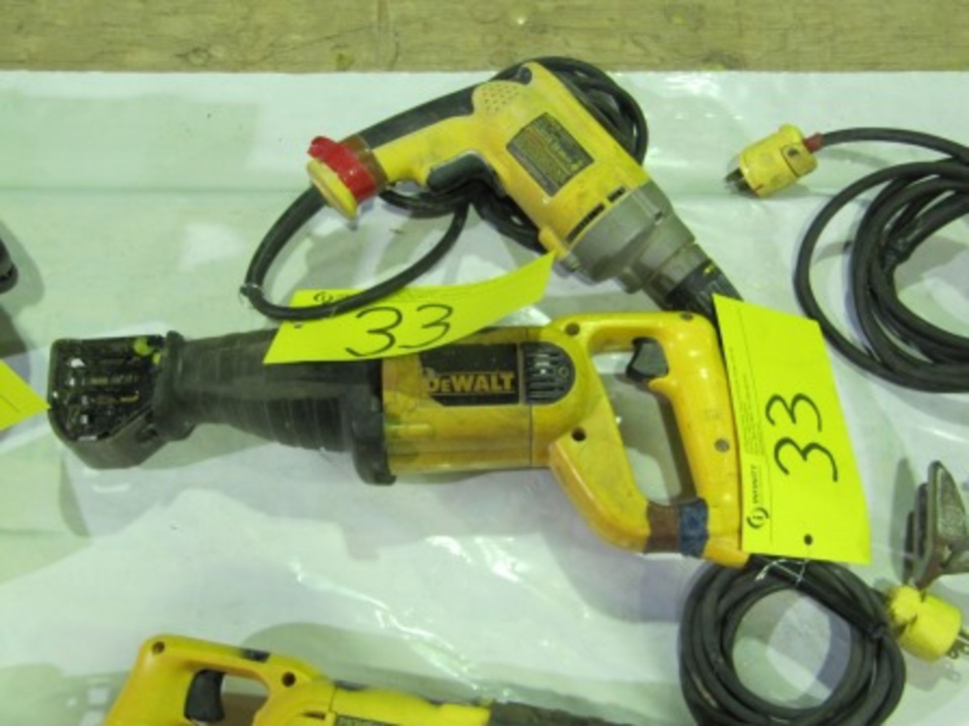 ASST. DEWALT DW304P RECIPROCATING SAW, DW276 DRYWALL SCREW GUN, ETC.