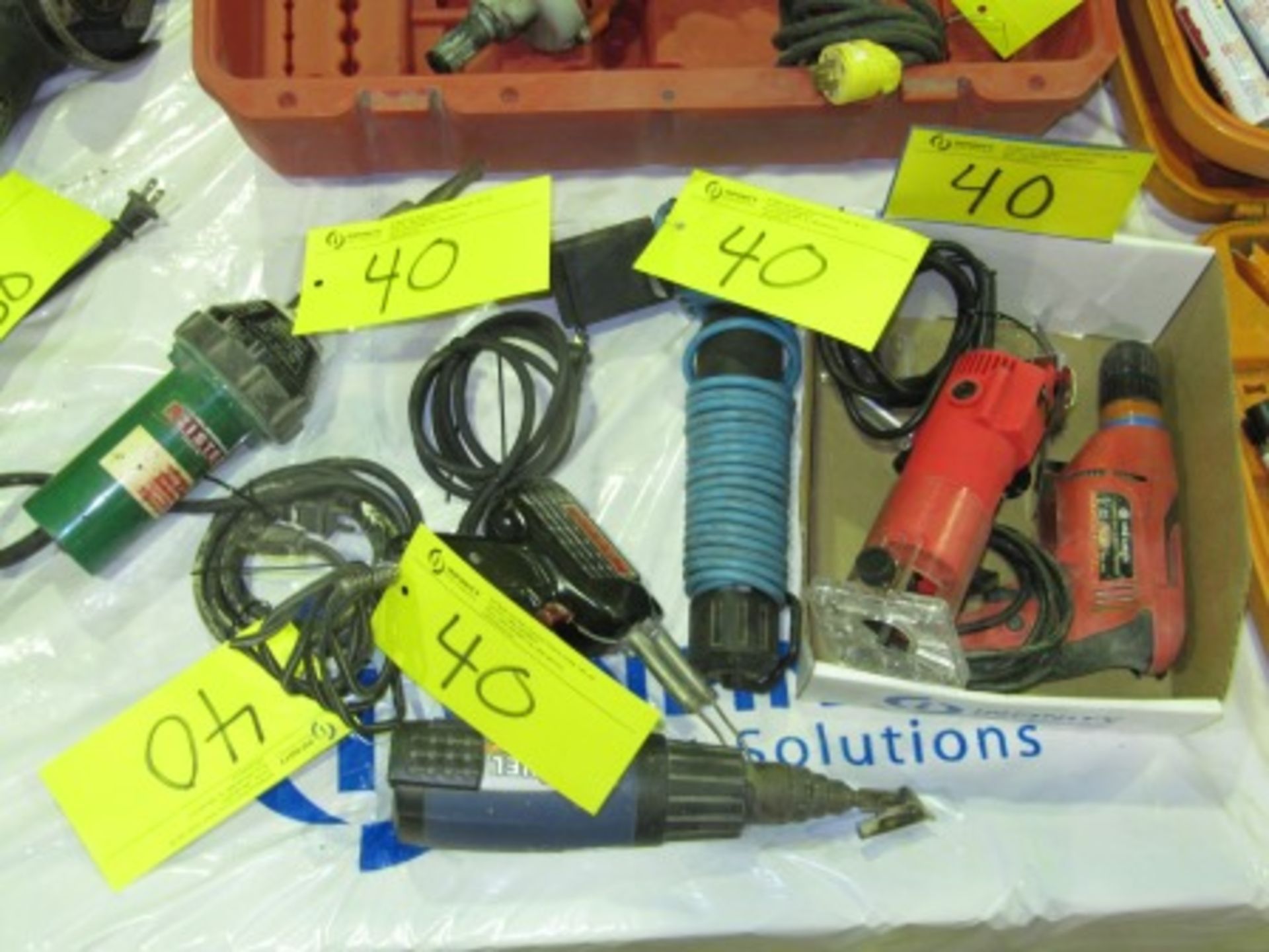 LOT ASST. KING ROUTER, SCREW GUN, LEISTER, STEINEL HEAT GUN, ETC.