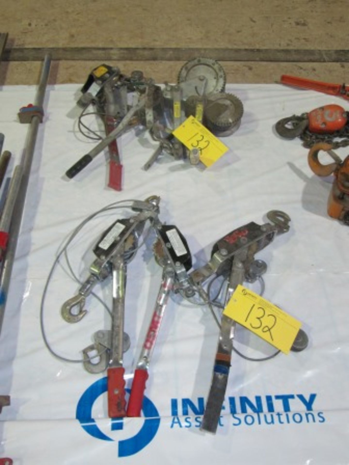 LOT ASST. CABLE WINCHES, ETC.