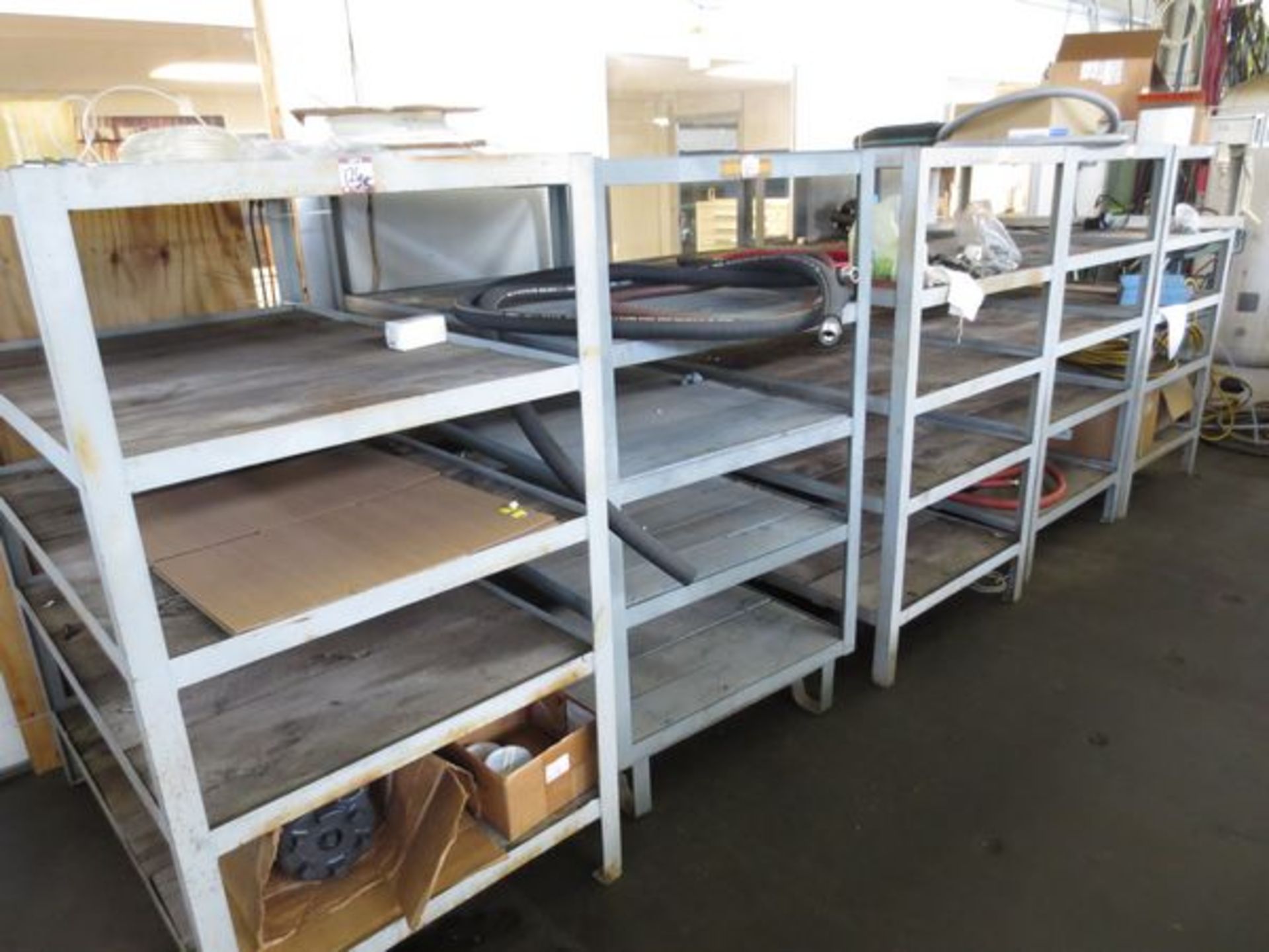 LOT (5) 35" X 54" X 63" STEEL SHELVES