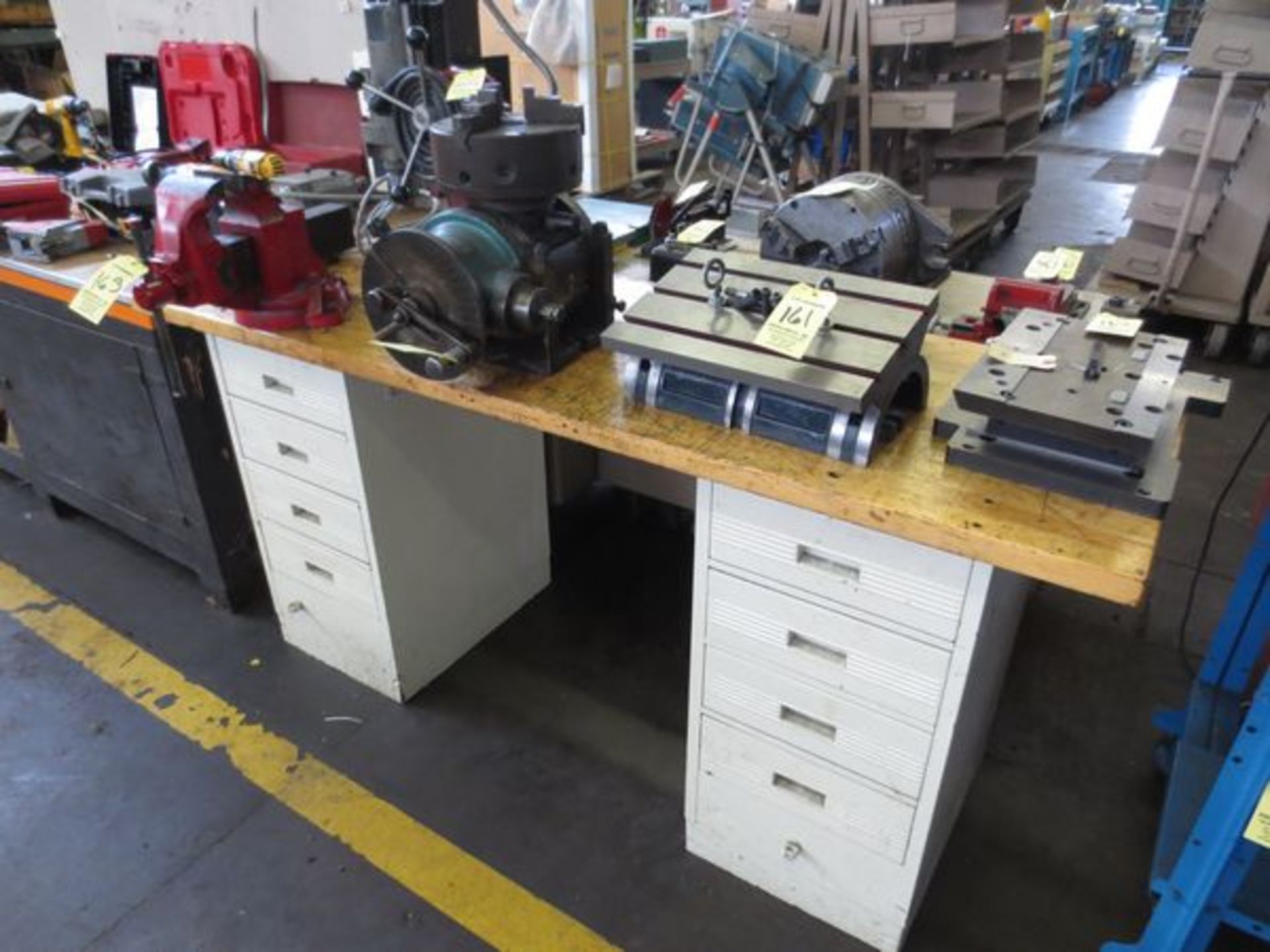 24" X 6' OAK TOP WORK BENCH W/4.5" SWIVEL VISE