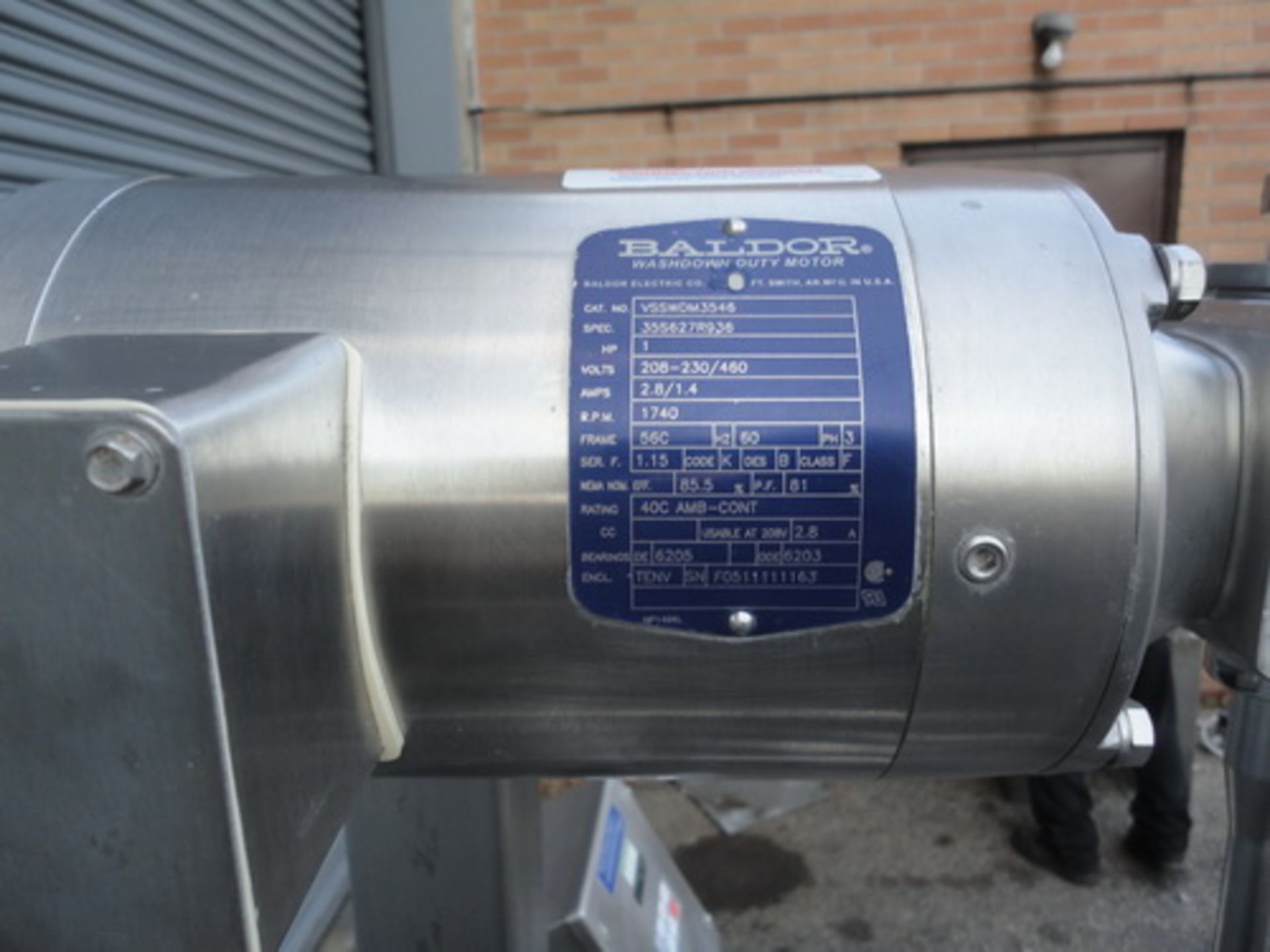 Scott Turbon Co. 1 HP Stainless Steel Adjustable Mixer on SS portable stand. - Image 3 of 6