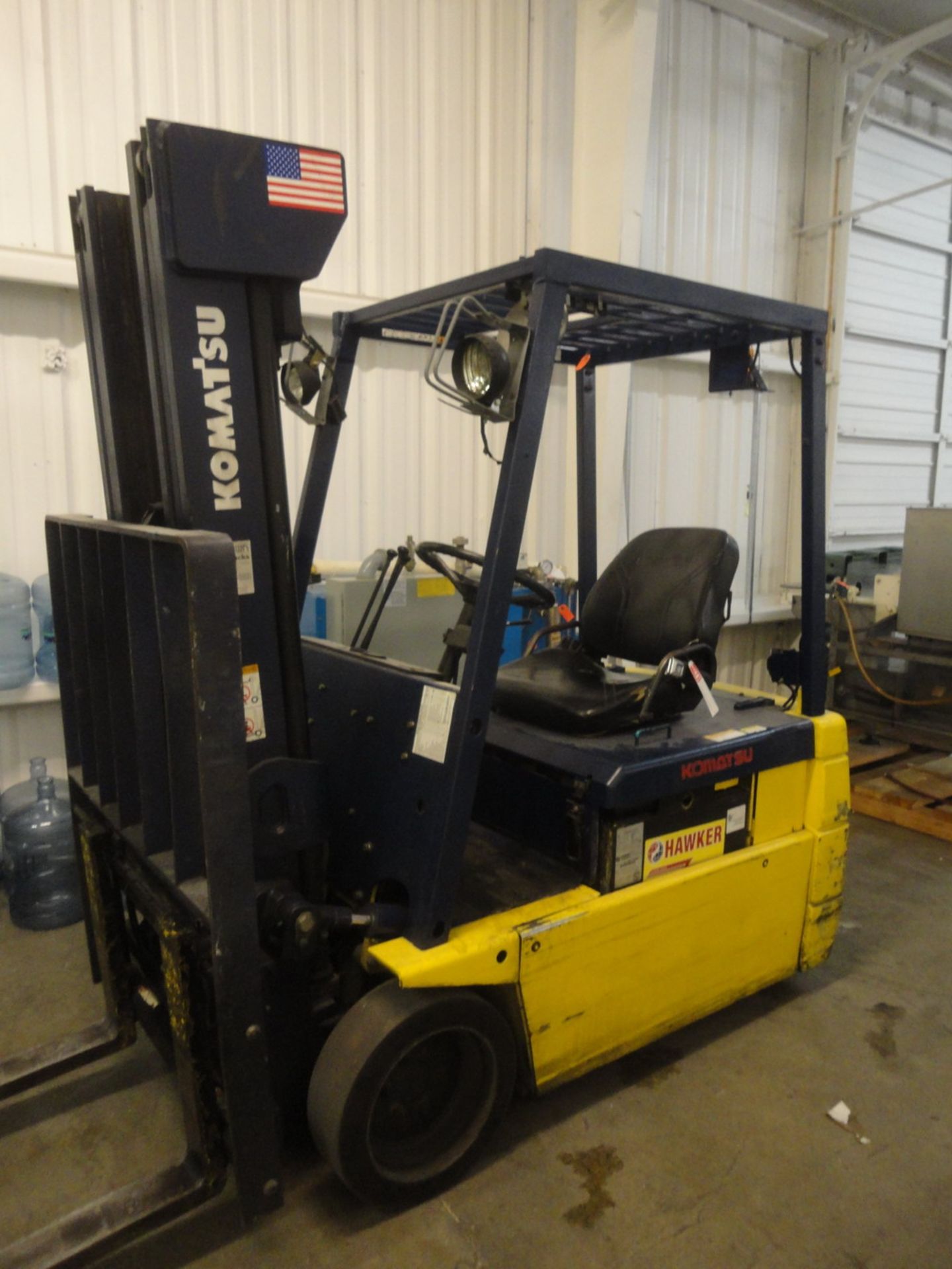 Komatsu Electric 2850 lb Capacity Sit-Down Forklift, Model FB18MK-2, SN 20854A.