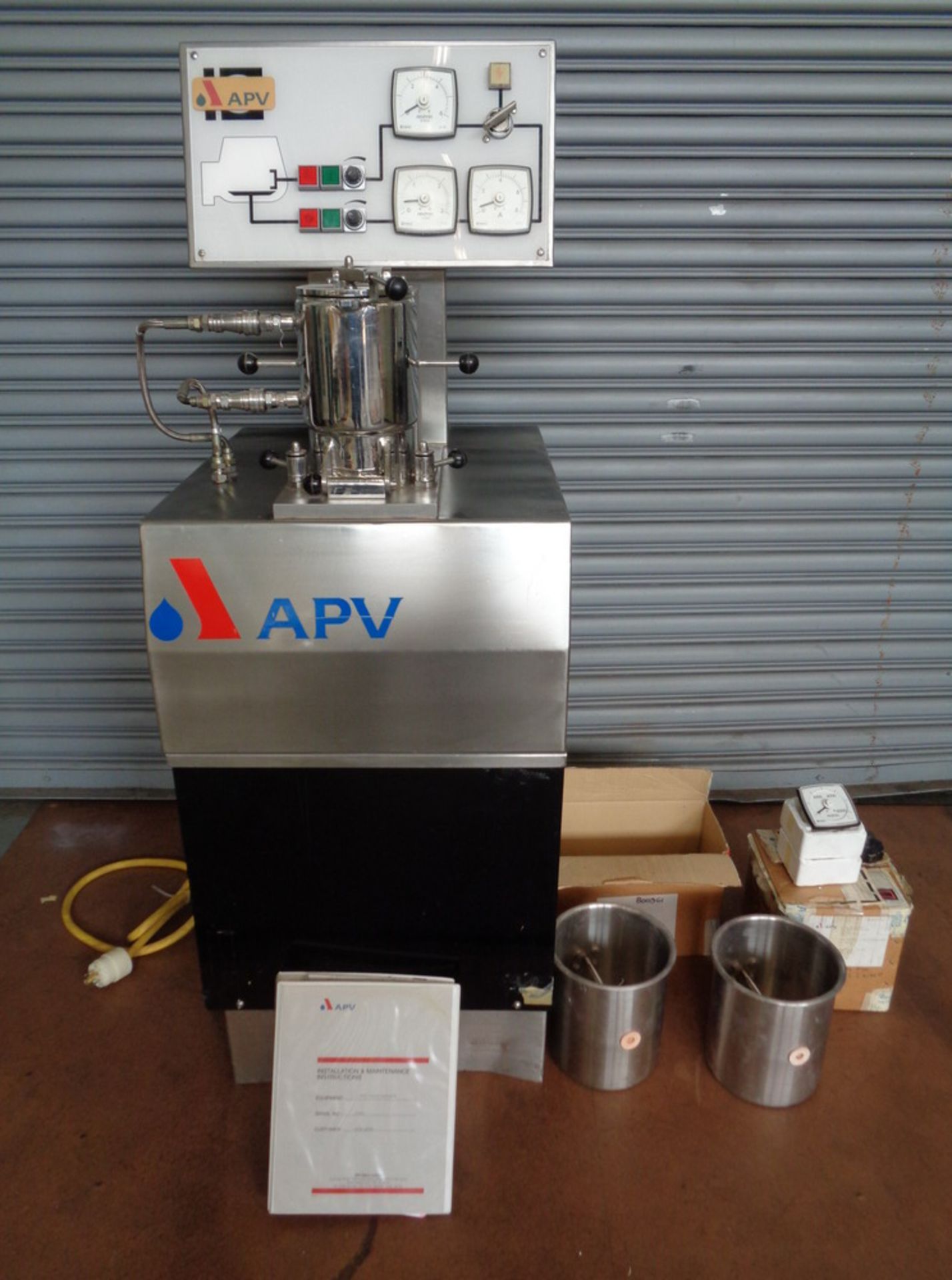 APV/Baker Perkins 1 Liter Laboratory Vertical High Shear Jacketed Mixer, Model Novamix, S/N 800961.