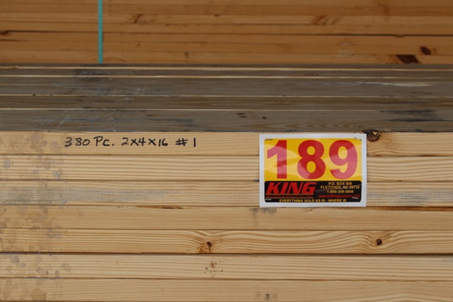 (380) Pcs. of 2"x4"x16' No. 1 Grade Pine