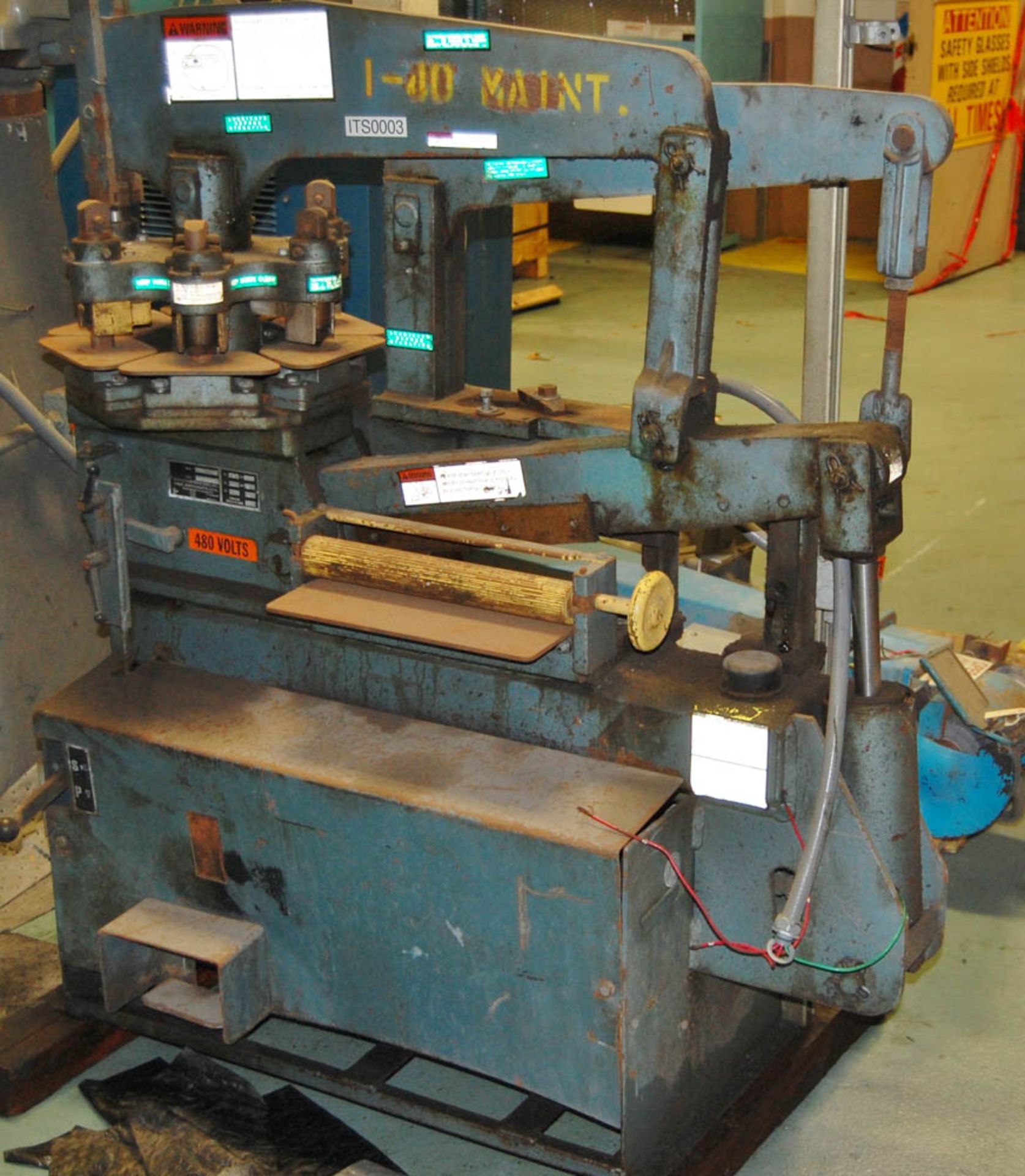 SCOTCHMAN INDUSTRIES MDL. #4014OT HYDRAULIC PUNCH/SHEAR IRONWORKER, 6-POSITION TURRET ATTACHMENT,