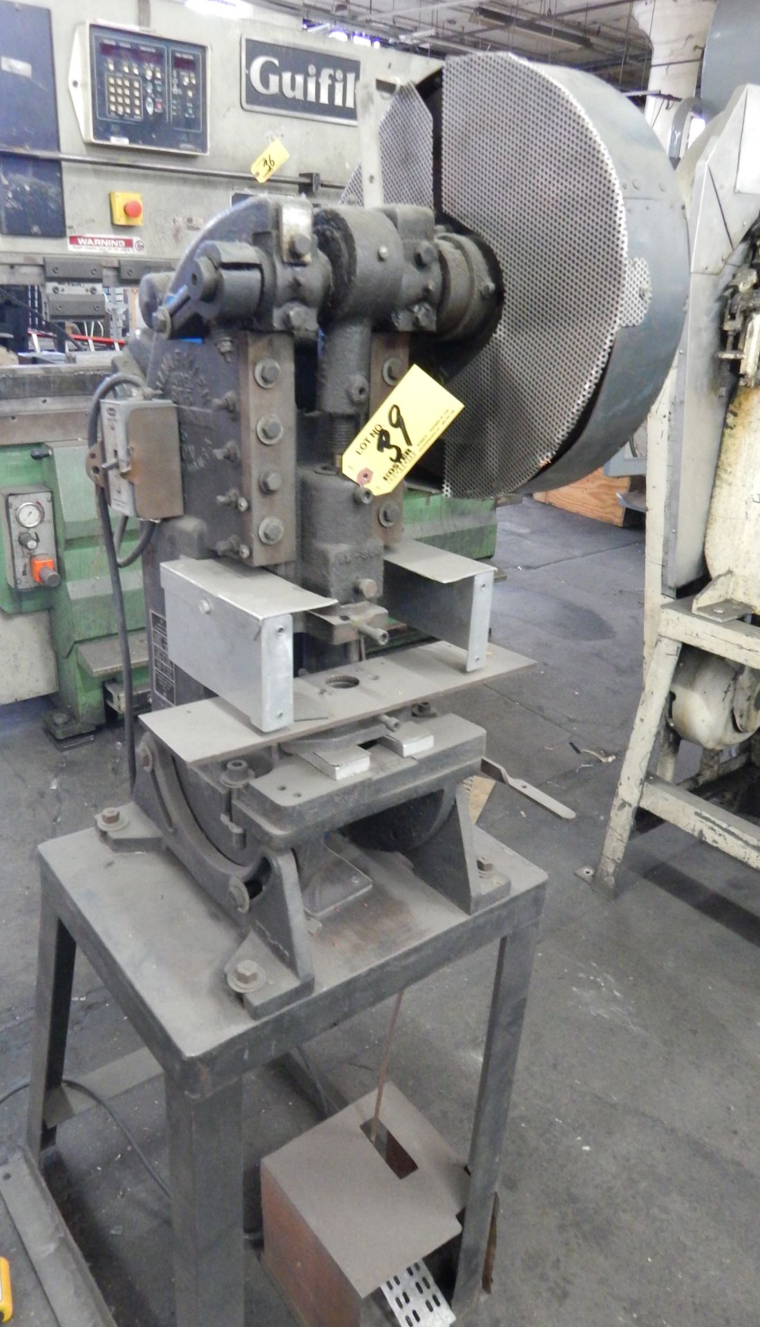 ALVA ALLEN MDL. BT-5 5 TON CAPACITY OBI FLYWHEEL TYPE MECHANICAL PUNCH PRESS, BENCH TYPE, S/N: