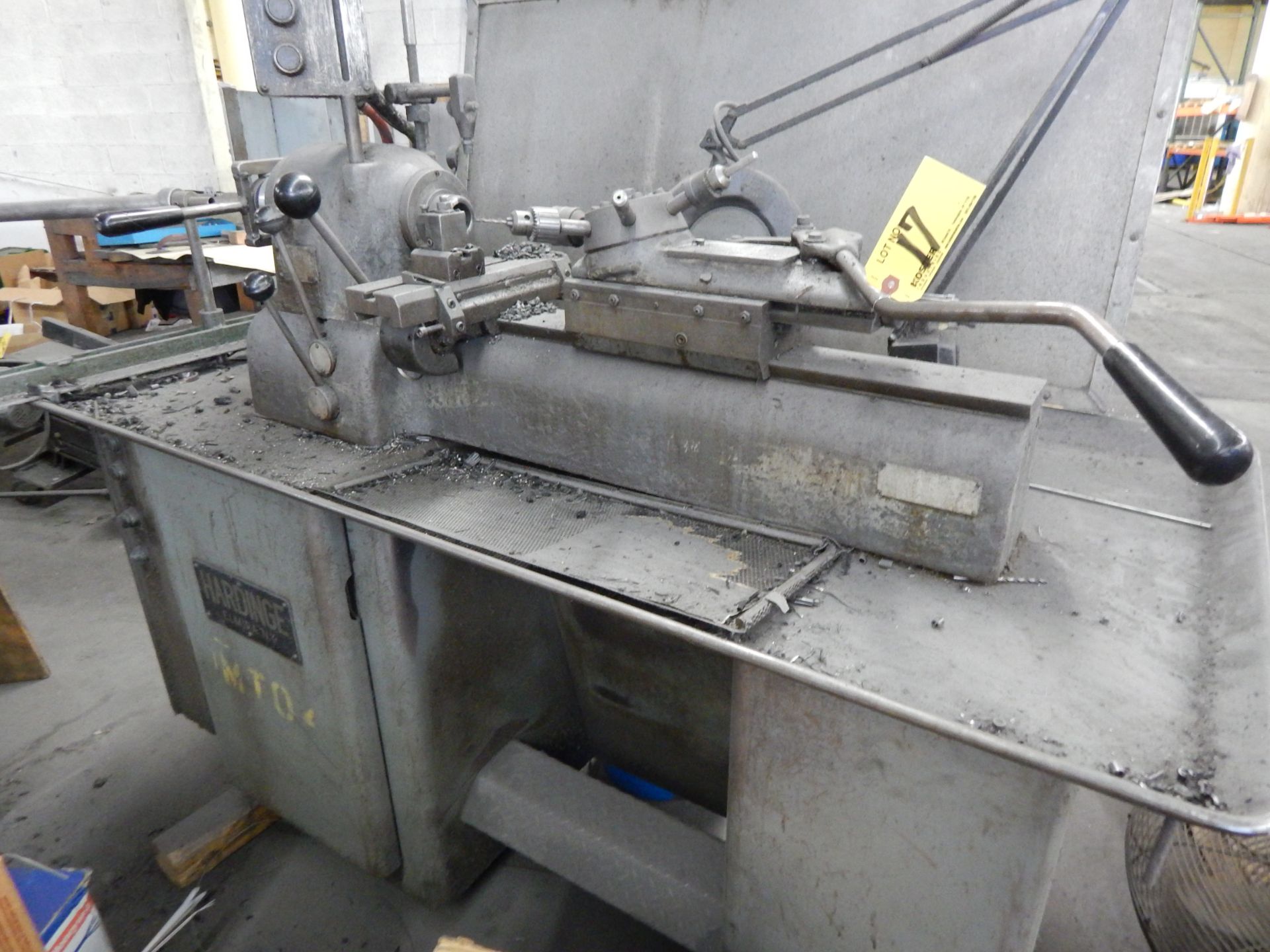 HARDINGE MDL. DV-59 SECOND OPERATION LATHE, WITH 6-POSITION TURRET, PUSH BUTTON CONTROLS, VARI-