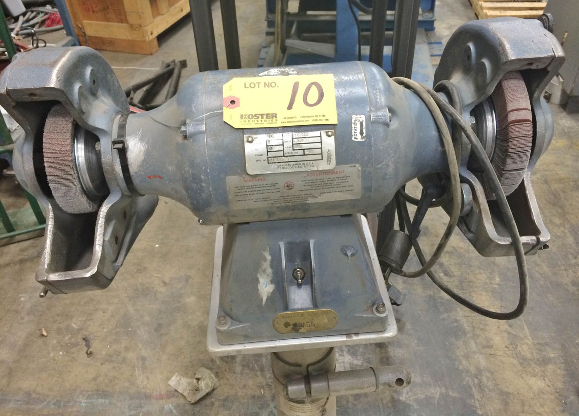 BALDOR MDL. 8107W DUAL PEDESTAL GRINDER, S/N: P300 [TAG #2155] - Image 2 of 3