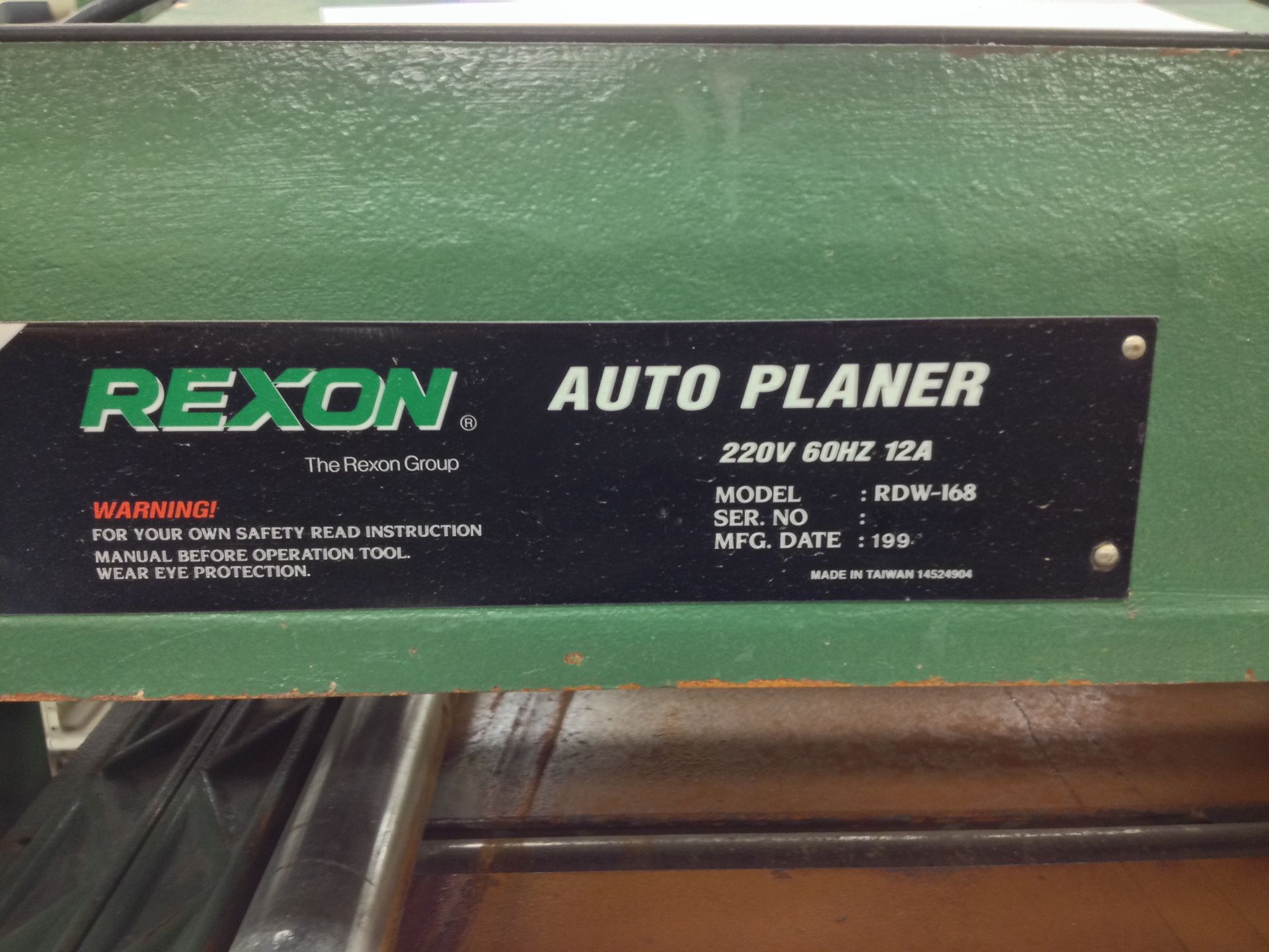 REXON MDL. RDW-168 AUTO PLANER [LOCATED IN WINFIELD, KS] - Image 2 of 2