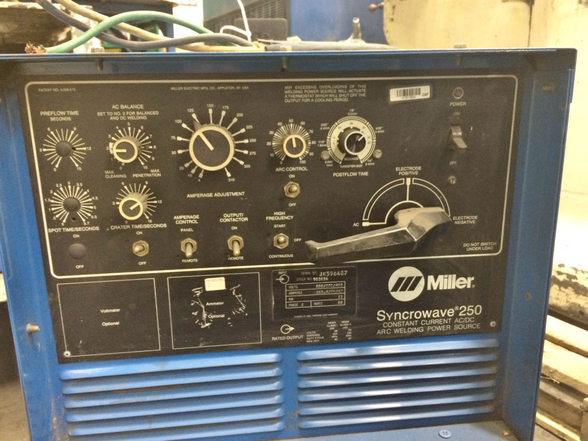 MILLER MDL. SYNC 250 WELDER, S/N: JK596487 [TAG #3025] - Image 2 of 3