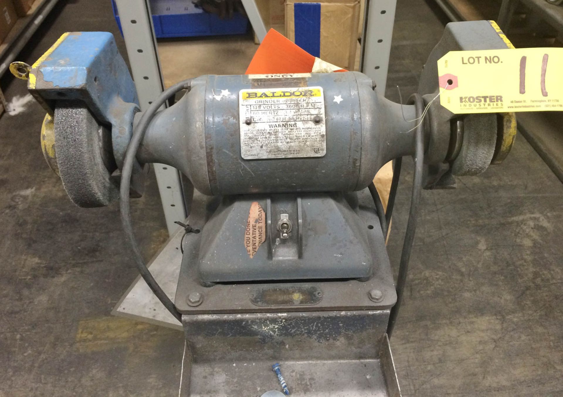 BALDOR MDL. 623-E DUAL PEDESTAL GRINDER, S/N: W2-89 [TAG #968] - Image 2 of 3