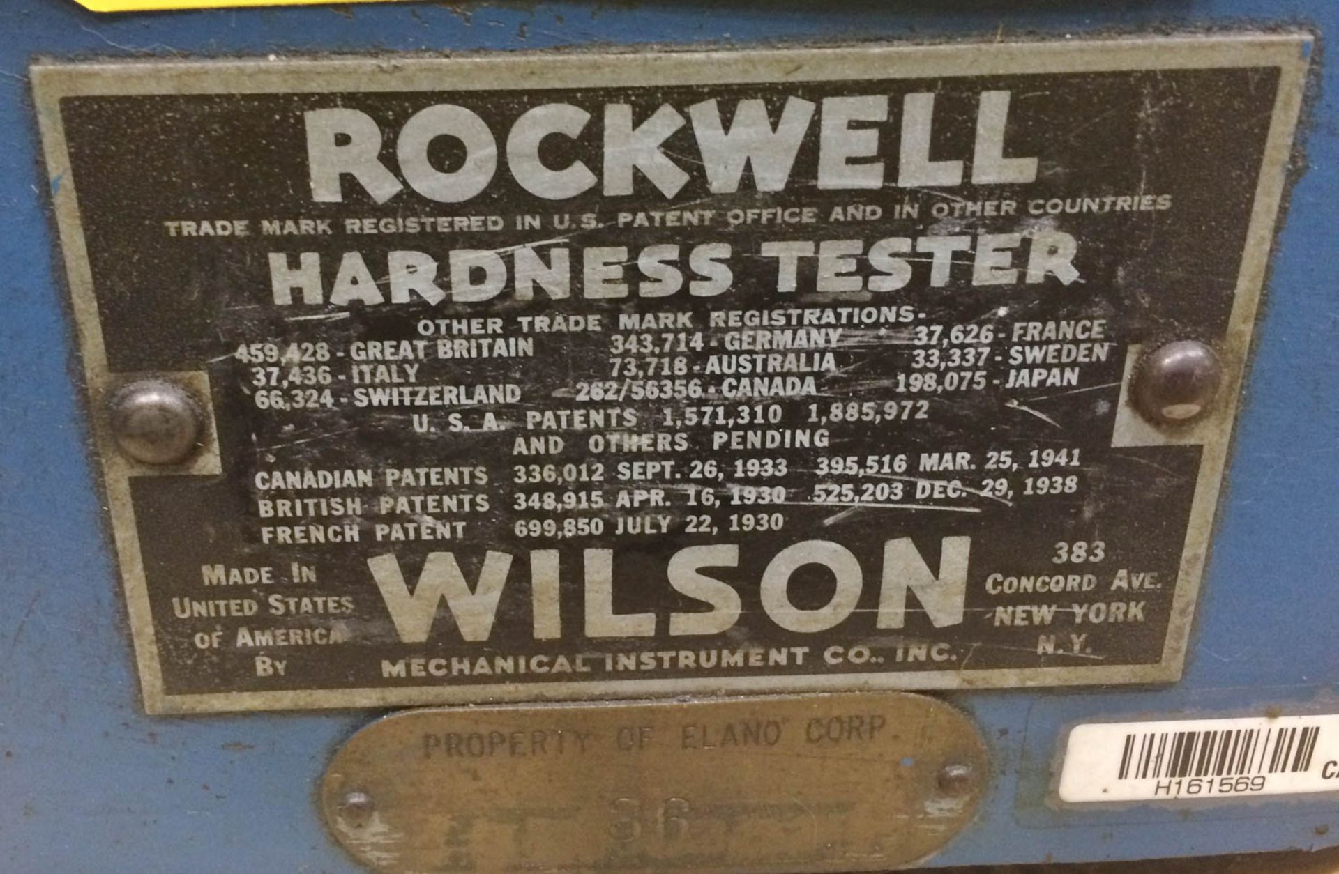 WILSON MDL. 3JR HARDNESS TESTER, S/N: 3JR3344 [TAG #36] - Image 3 of 3