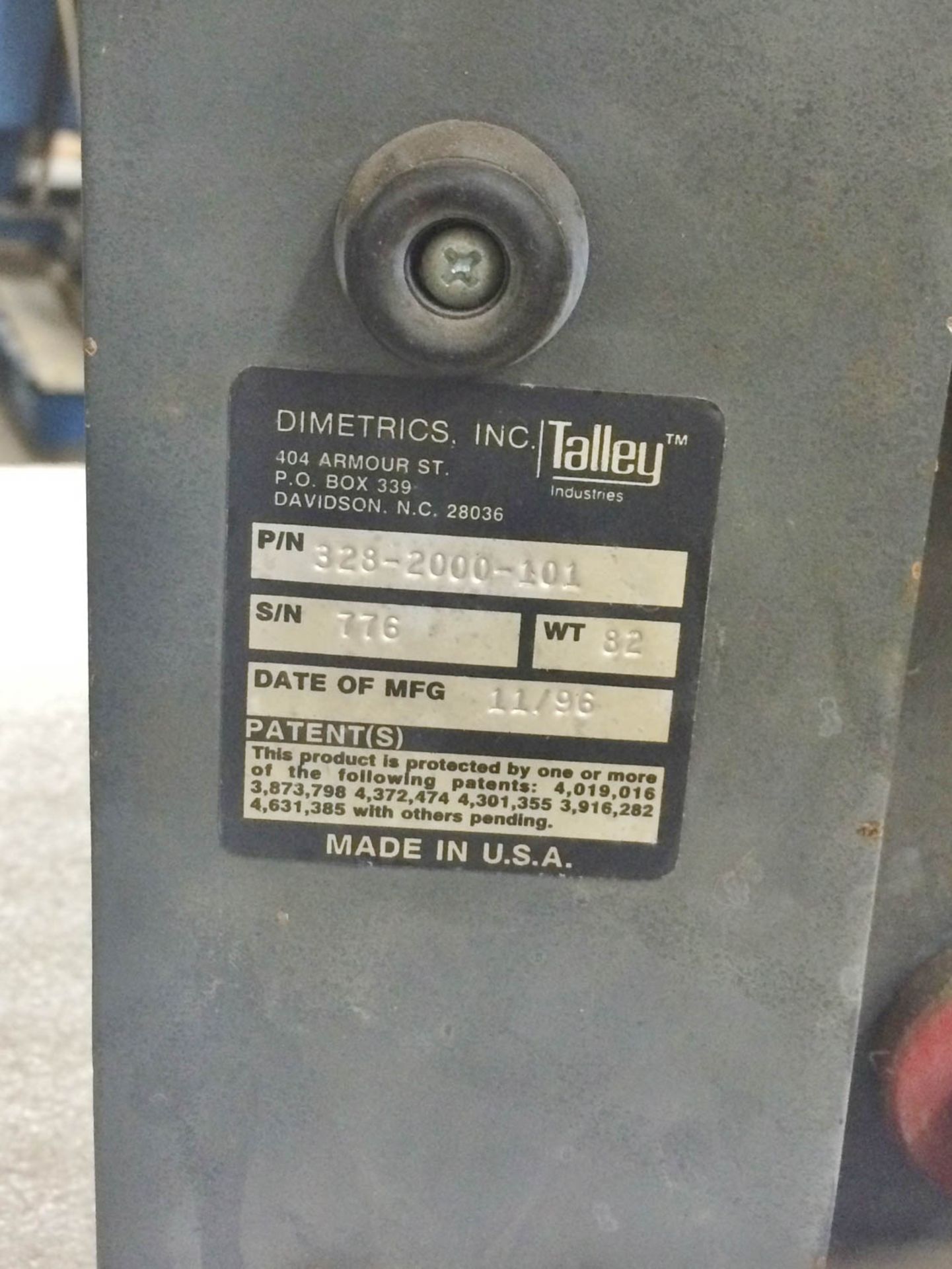 DIMETRICS MDL. 150PTW-4 PORTABLE TUBE WELDER, S/N: 776 [TAG #1625] - Image 3 of 4