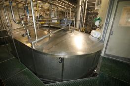 Damrow 50,000 lbs. Double O Enclosed Jacketed S/S Cheese Vat,  with Upgraded 5 hp Agitation, (2)