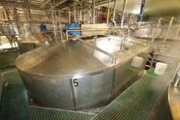 Damrow 50,000 lbs.. Double O Enclosed Jacketed S/S Cheese Vat, with Upgraded 5 hp Agitation, (2)