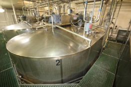 Damrow 50,000 lbs. Double O Enclosed Jacketed S/S Cheese Vat,  with Upgraded 5 hp Agitation, (2)