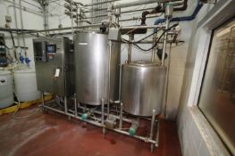 2001 PAl 2-Tank Skid Mounted CIP System Complete with 250 and 100 Gal. Tanks,Drawing #B1331, S/S