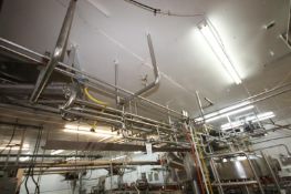 Aprox. 230 ft. Installed 1-1/2" to 2" S/S Piping with Hangers and Fittings (NOTE: Includes Piping in