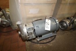 G & H 7-1/2 HP Centrifugal Pump, Model GHH-20 with 2-1/2" x 2" Clamp Type S/S Head and Baldor 3450