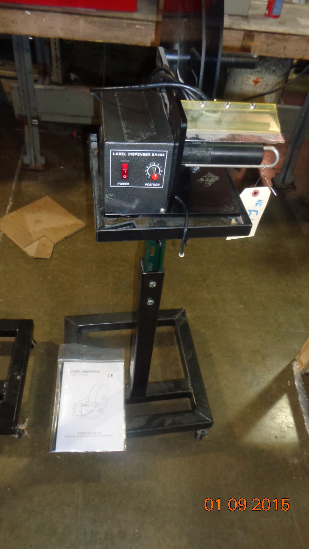 Label Dispenser with Stand on Caster, Model SH404 (LOCATED IN IOWA, RIGGING INCLUDED WITH SALE