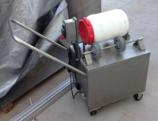 5 Gallon drum blender mounted on stainless steel portable cart (LOCATED IN AZ)