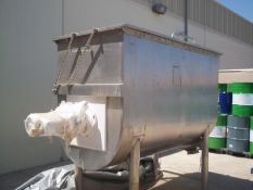 200 Cubic Foot Dual Ribbon Blender with bottom end discharge. All stainless steel design with