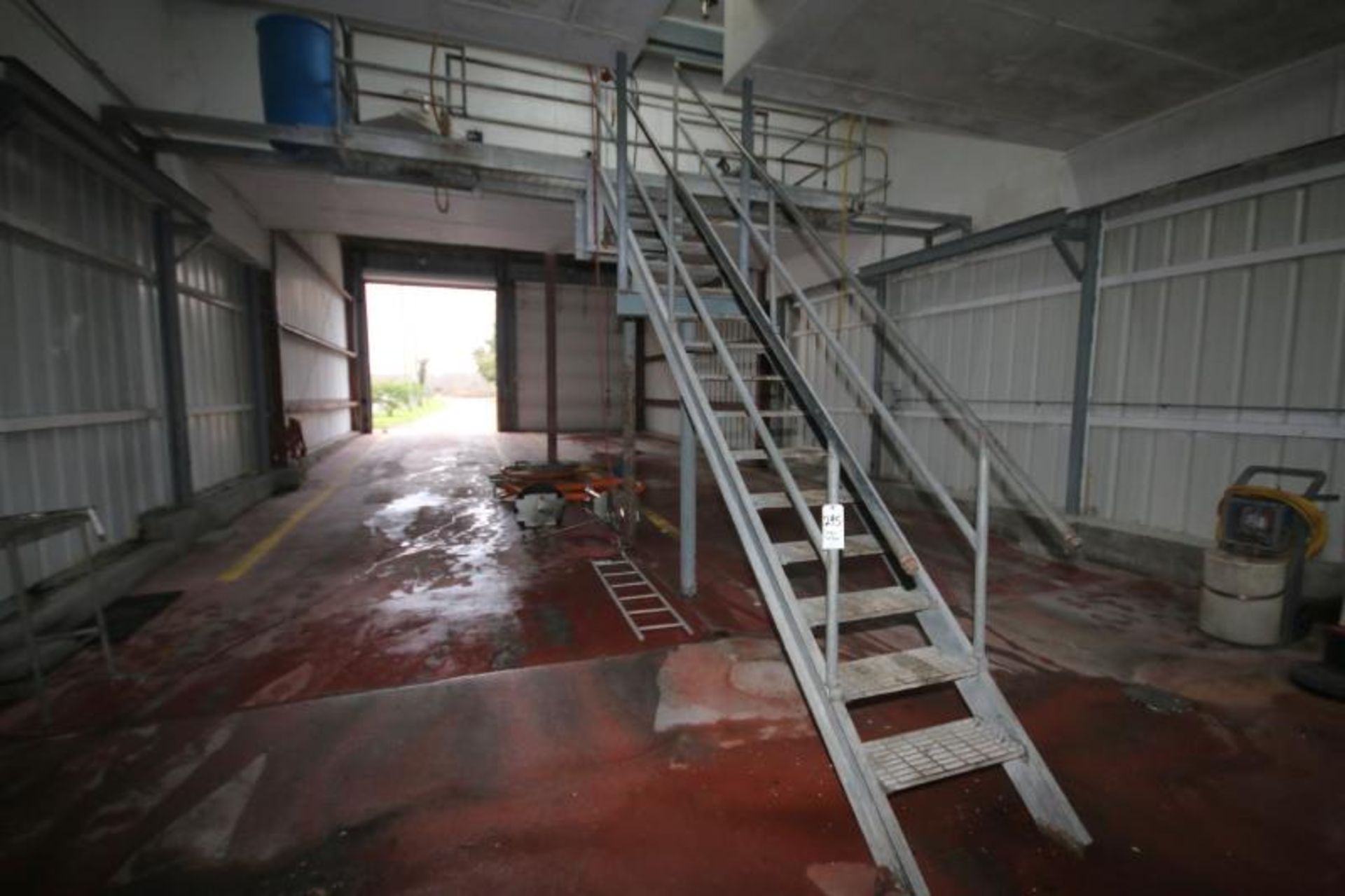 Aprox. 24" W x 16 ft. L x 140" H 2-Station Tanker Platform, Galvanized Constructed with Grating,