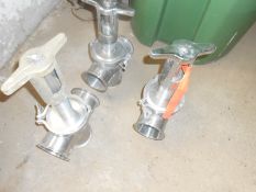 (3) 4" S/S & Dairy Brass Plug Style Valves (Located in Wisconsin)***ULLS***