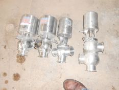 (4) S/S Valves - (2) 3" Definox Valves, (1) 2" Waukesha CB Valve, (1) 3" Waukesha CB Valve