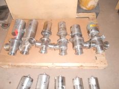 (6) S/S Valves - (2) 3" G&H Valves, (1) 3" TriClover Valve, (1) 3" APC Valve, (2)3" Valves