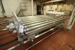 Millerbrend Aprox 103" W x 6 ft. L All S/S Mold Conveyor Feed Table, Mounted on Aprox. 38 ft. L S/
