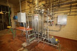 2-Tank Skid Mounted S/S CIP System includes Aprox. 300 Gal. Rectangular S/S Tank and Aprox. 150 Gal.