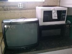 Lot with (2) Microwaves and (1) TV