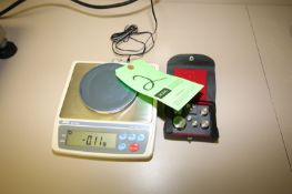 AND Max 400g d=0.1g Capacity Digital Scale, Model EK-410, S/N P1891945 with (9 Pc.) Rice Lake