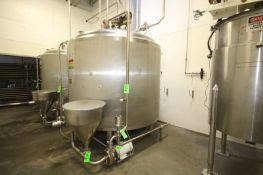 APV 1,500 Gal. Dome Top S/S Processor, S/N D-5467 with Bottom and Side Sweep Agitator, Dual