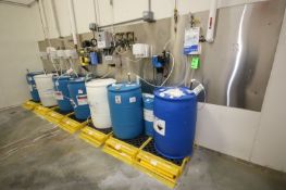 Ecolab Chemical Feed Handling System with LMI Ecolab Chemical Pumps with Controllers, Filters, (7)