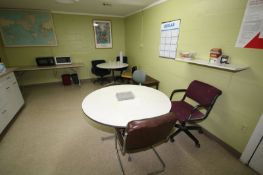 Break Room Contents including: (2) Round Tables, Refrigerator, (2) Microwaves, 6 ft. Folding