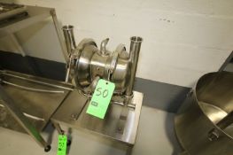 Murzan 2" Clamp Type S/S Diaphragm Pump, Model P1-50-1M, S/N 01014457, Mounted on S/S Stand