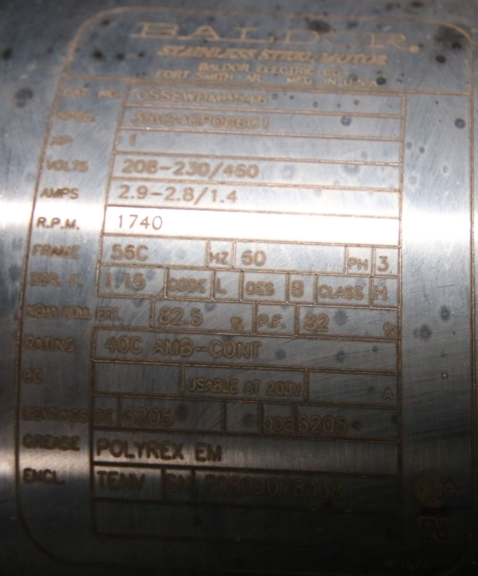 Viking Idex Sanitary Grade Positive Displacement Pump, Model SQI/0004/12, S/N 37796/A/06 with 1-1/ - Image 5 of 5